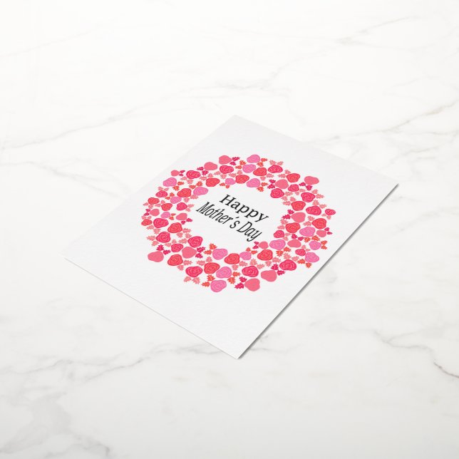 Pink Bouquet mother's day Foil Holiday Postcard (Rotated)