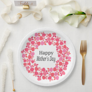 Pink Bouquet mother's day Paper Plate