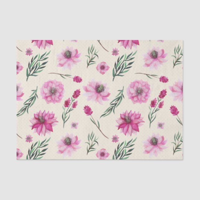 Pink Bouquet Tissue Paper (Front)