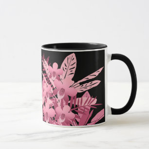 Pink bouquet tropical mug