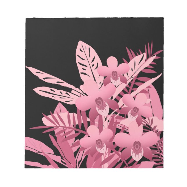 Pink bouquet tropical notepad (Front)
