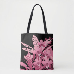 Pink bouquet tropical tote bag