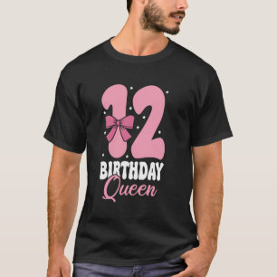 Pink Bow 12 Birthday Queen Coquette Girls Preteens T-Shirt