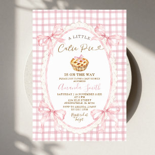 Pink Bow A Little Cutie Pie Baby Shower Invitation