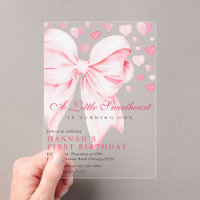 Pink Bow A Little Sweetheart First Birthday