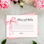 Pink Bow Advice and Wishes Bridal Shower Enclosure Card<br><div class="desc">Pink Bow Advice and Wishes Bridal Shower Enclosure Card. Matching items available.</div>