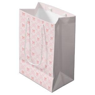 Pink Bow Aesthetic Notebook – Cute & Feminine Medium Gift Bag