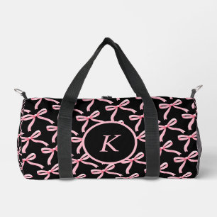 Pink Bow and Block Monogram Dance Duffel Bag