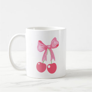 Pink Bow and Cherries, coquette style  Coffee Mug