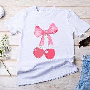Pink Bow and Cherries, coquette style  T-Shirt
