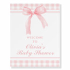 Pink bow and gingham preppy baby shower