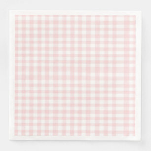 Pink bow and gingham preppy baby shower napkin