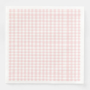 Pink bow and gingham preppy baby shower napkin