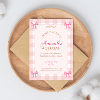Pink Bow Aqeeqah Islamic Baby Girl naming ceremony