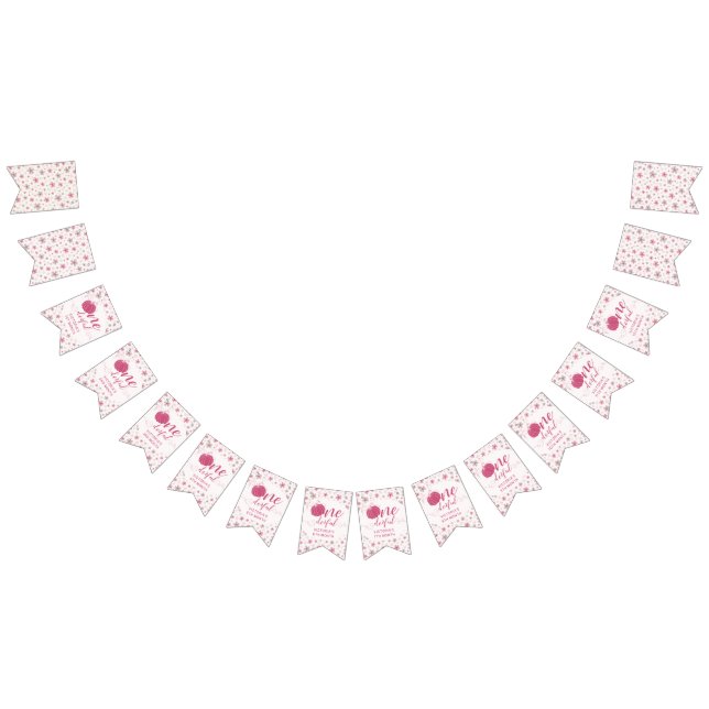 PINK BOW & ARCH FALL PUMPKIN FLOWERS BIRTHDAY BUNTING  (All)