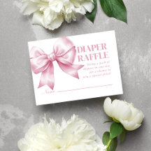 Pink Bow Baby Girl Elegant Diaper Raffle