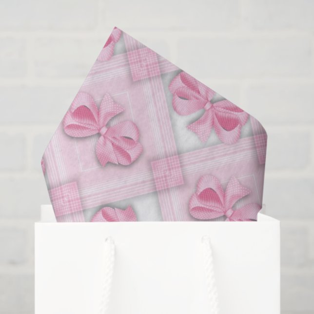 Pink bow baby girl tissue paper (Gift Bag)