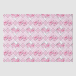 Pink bow baby girl tissue paper