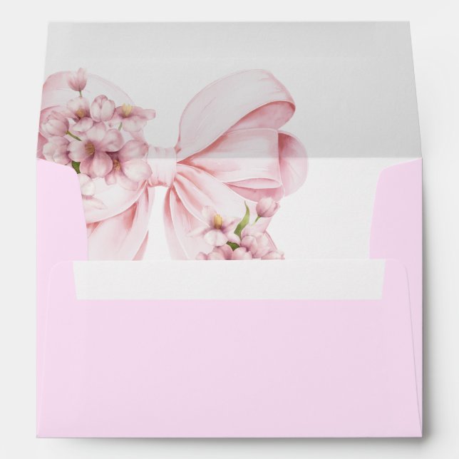 Pink Bow Baby in Bloom Coloured Envelope (Back (Bottom))