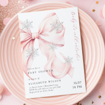 Pink Bow Baby It's Cold Outside Baby Shower