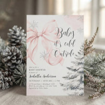 Pink Bow Baby It's Cold Outside Baby Shower xmas