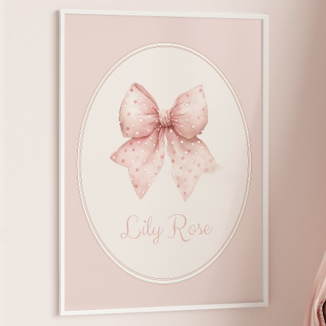 Pink Bow Baby Name Wall Art (Creator Uploaded)