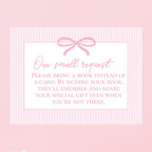 Pink Bow Baby Shower Book 