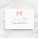 Pink Bow Baby Shower Diaper Raffle Ticket Enclosure Card<br><div class="desc">Encourage baby shower guests to participate in a diaper raffle with this bow themed diaper raffle ticket.</div>