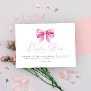 Pink bow baby shower display shower enclosure card
