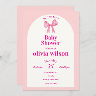 Pink Bow Baby Shower.elegant baby shower. Invitation