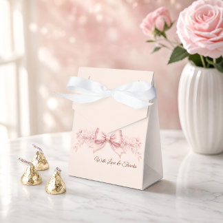 "Pink Bow Baby Shower Favour Bag | Coquette Floral Box