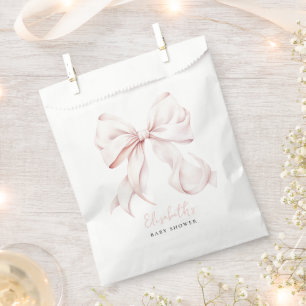 Pink Bow Baby Shower Favour Bags