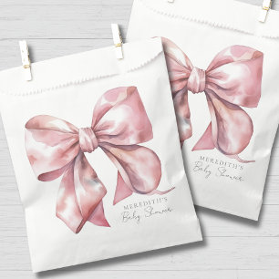 Pink Bow Baby Shower Favour Bags