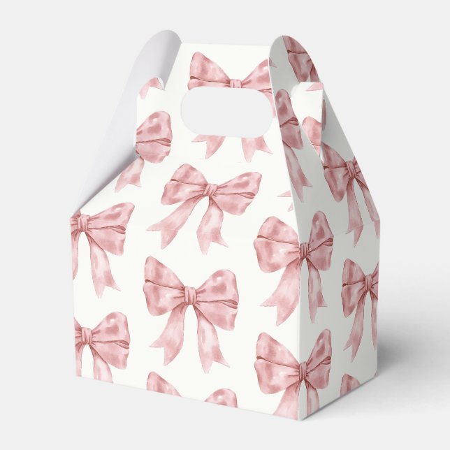 Pink Bow Baby Shower Favour Box (Front Side)