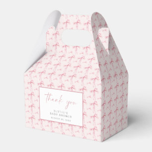 Pink Bow Baby Shower Favour Box Blush Coquette Gir
