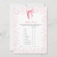 pink bow Baby Shower Game