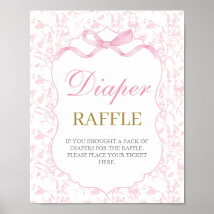 Pink Bow Baby Shower Girl Poster