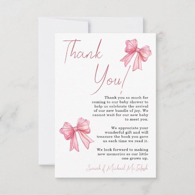 Pink Bow Baby Shower Invitation (Front)