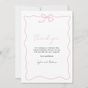 Pink Bow Baby Shower Invitation, Girl Baby Shower Thank You Card