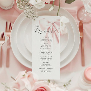Pink Bow Baby Shower  Menu