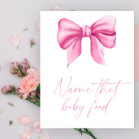 Pink bow baby shower name that baby food game