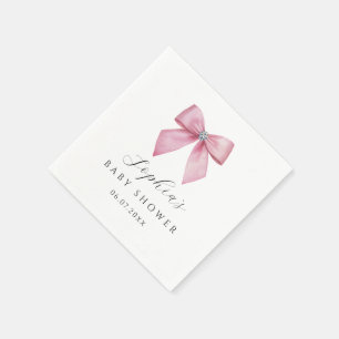 Pink Bow Baby Shower Napkin
