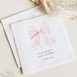 Pink Bow Baby Shower Napkin