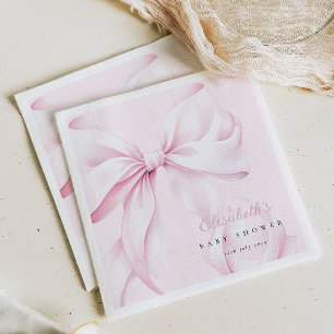 Pink Bow Baby Shower Napkin