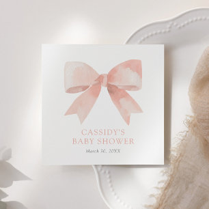 Pink Bow Baby Shower Napkin