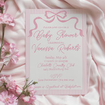 Pink Bow Baby Shower, Pink Ribbon
