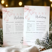 Pink Bow Baby Shower Prediction & Advice Game