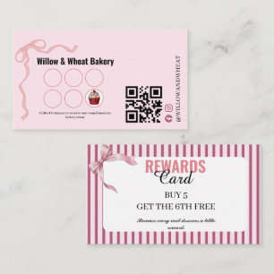 Pink Bow Bakery Rewards Punch Card