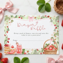 Pink Bow Berry Sweet Strawberries Baby Shower