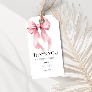 Pink Bow Birthday  Gift Tags